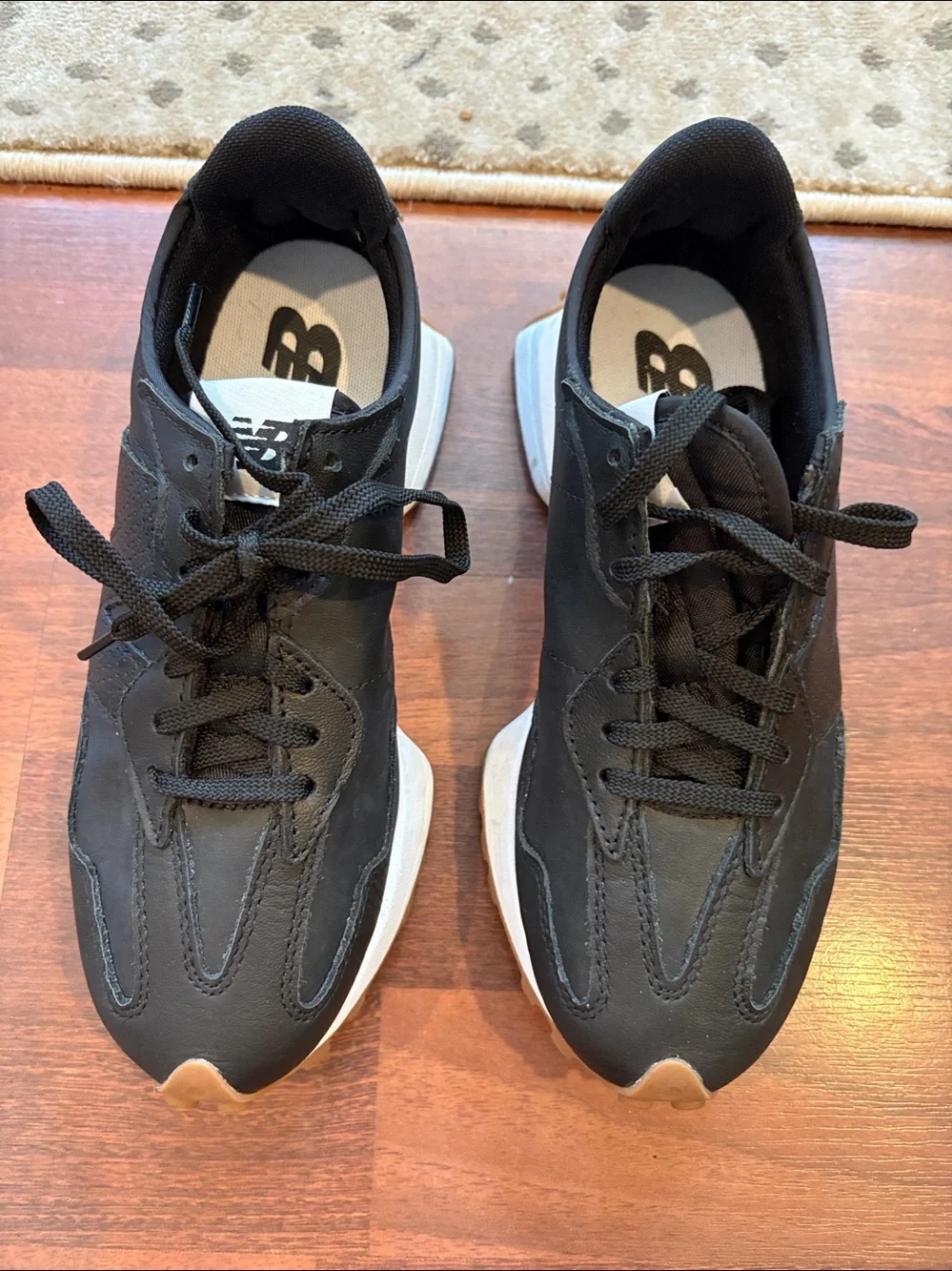 New Balance Black Sea Salt all leather 327 sneaker WS327LH size 7 women m 5.5